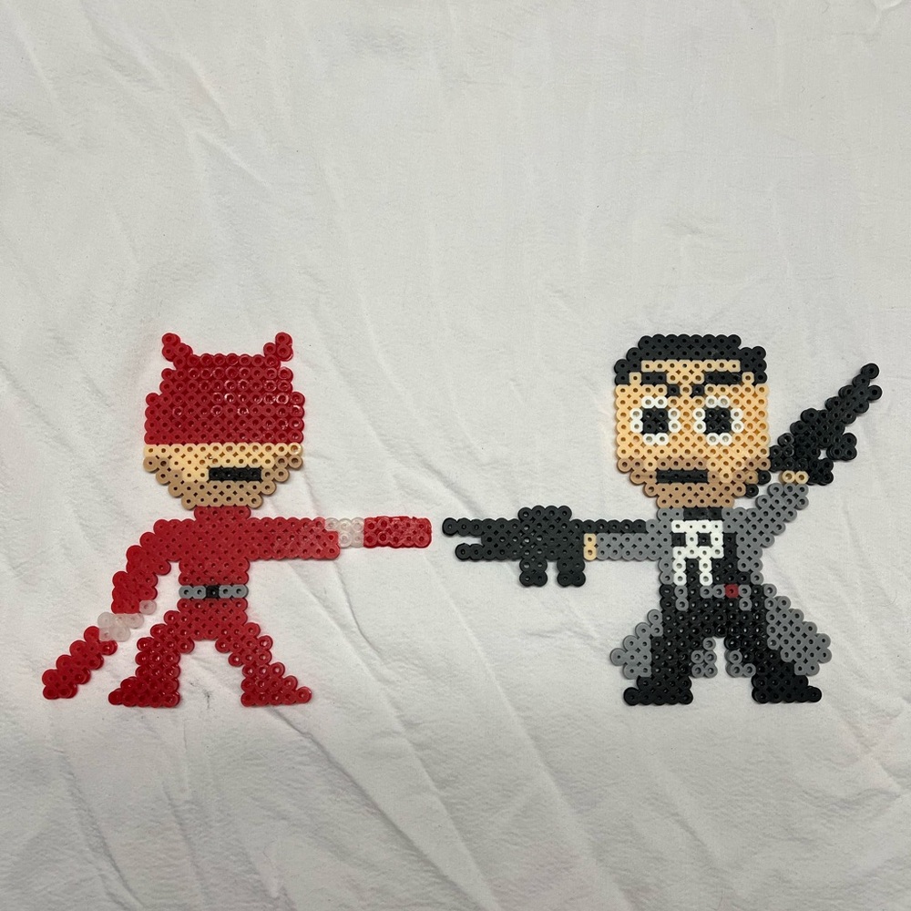 Marvel Daredevil and The Punisher Perler Bead Art